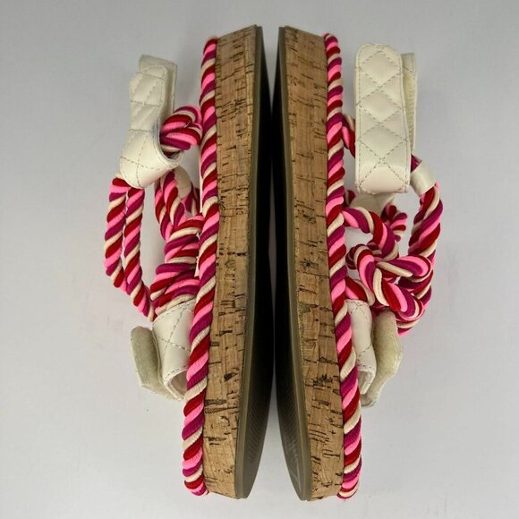 Public Desire Womens Miami Multicolor Rope Flatform Size 6 Lace Up Sandals - Picture 7 of 9